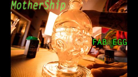 Mothership's famous production line, which includes the faberge egg, torus recycler, klein recycler, ball rig, straight fab, fab klein torus, ball klein torus, minitube, bell & straight fab torus are all out of production in clear. Mothership Glass Fab Egg - YouTube