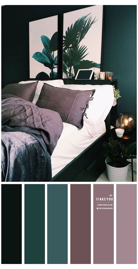 An original selection of 50 color combinations you can use in your infographic and presentation design. Dark Green and Dark Mauve Bedroom #rose #gold #bedroom #color #schemes # ...