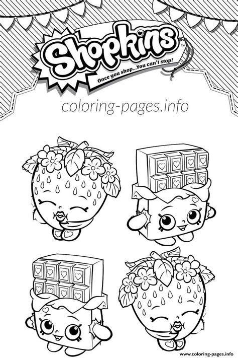 Shopkins coloring pages strawberry kiss. Shopkins Cheeky Chocolate And Strawberry Kiss Coloring ...