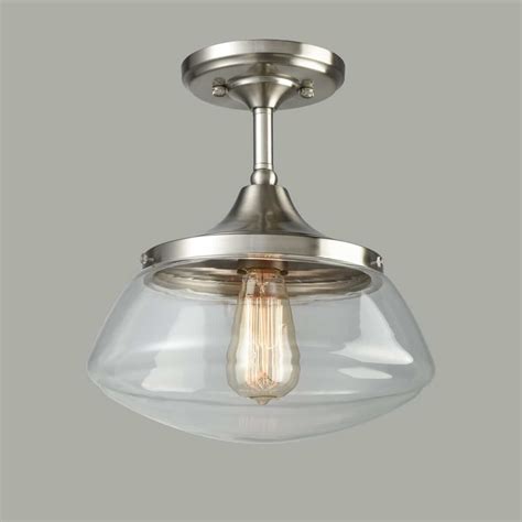 Since colonial times, the pineapple has symbolized southern hospitality. Brushed Nickel Clear Glass Schoolhouse Semi Flush Mount ...