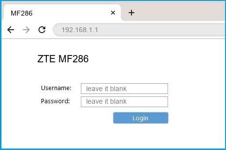 Try logging into your zte router using the username and password. 192.168.1.1 - ZTE MF286 Router login and password