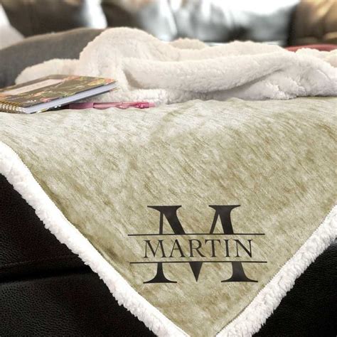 Personalized monogrammed sherpa fleece throw blank. Monogrammed Sherpa Throw Blanket: Handmade | Monogrammed ...