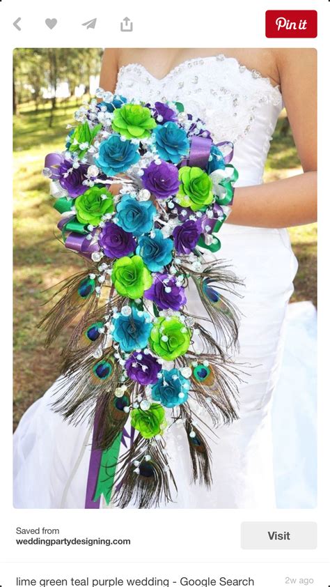 A bride has been slammed for having her bridesmaid pose with beer bottle bouquets at her wedding. Pin by Kimberly Krist on Mindy's Wedding | Peacock wedding ...