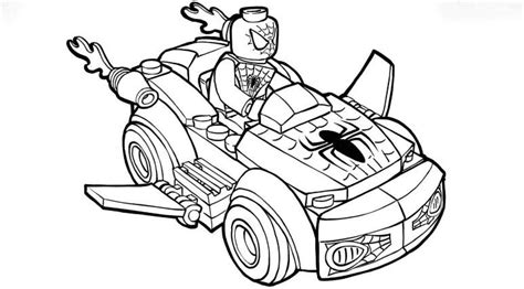 Lego junior spiderman kids coloring picture for kids. Lego Spiderman + car coloring pages | Spiderman coloring ...