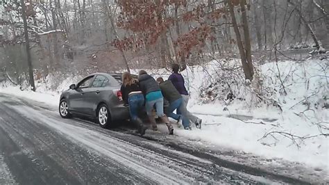 If snow is covering your exhaust pipe, lethal carbon monoxide will build up in your car. Car Stuck in Snow - YouTube