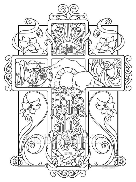 Then print copies of our he is risen coloring page for them to work on during the worship service or while waiting for dinner. He is Not Here But is Risen / Luke 24:6 coloring page in ...