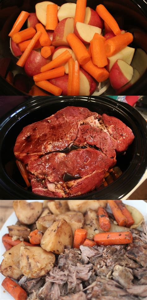 Fall apart tender beef that's been deliciously seasoned, served with carrots and potatoes! Slow Cooker Pot Roast with Vegetables