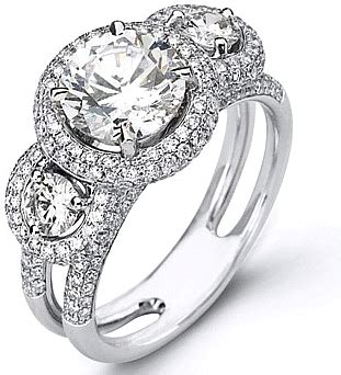 Shop diamond engagement rings at rolland's jewelers in libertyville, il. Simon G Three Stone Diamond Pave Engagement Ring SG MR1531