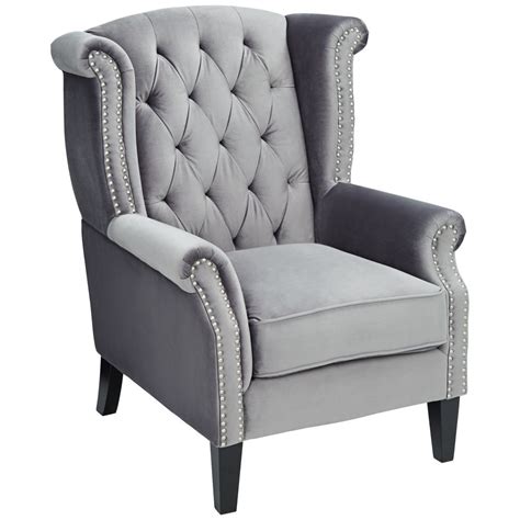 Gray tufted dining chair eichholtz tempio. Williamsburg Gray Tufted Wingback Armchair - Style # 37T51 ...