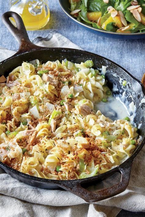 A buttery breadcrumb topping is a perfect finish. Creamy Tuna Noodle Casserole & Peas & Breadcrumbs Recipe ...