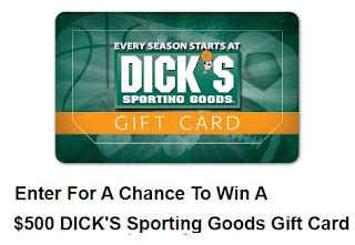 Rewards points can't be used on a purchase when you redeem a discount code. $500 Dick's Sporting Goods Gift Card Giveaway - 10 Winners ...