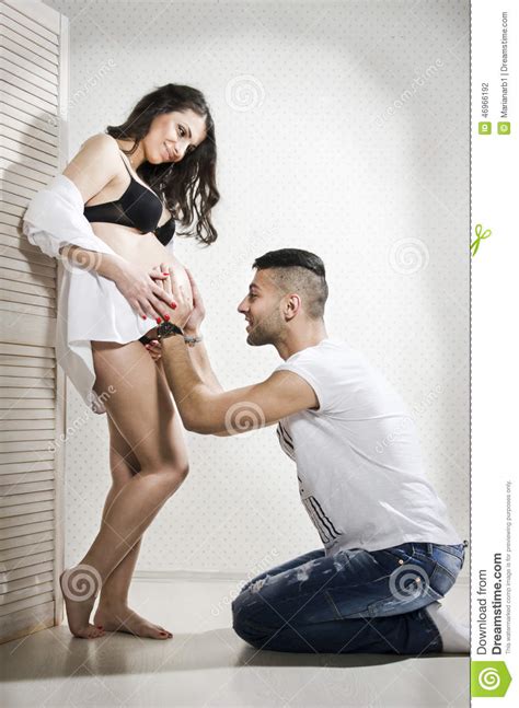 Hitting < pauses the slideshow and goes back. Beautiful Young Pregnant Family Stock Photo - Image of ...