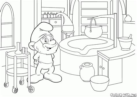 This drawing was made at internet users' disposal on 07 february 2106. Coloring page - Smurfette e Papai Smurf