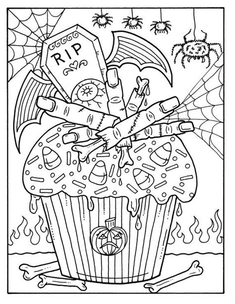 Lots of halloween coloring pages to choose from at coloringpages4u.com. 5 Pages Halloween Cupcakes to Color Instant Download ...