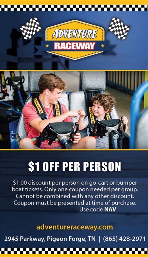 Save with pigeon forge coupons, coupon codes, sales for great discounts in december 2020. Adventure Raceway Coupons Save Money on Go Carts in Pigeon ...