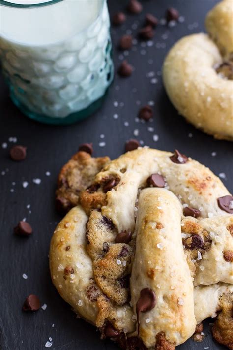 Chocolate chip cookie stuffed soft pretzels , by www.uniquegiftstips.com. Chocolate Chip Cookie Pretzels | Soft pretzels, Food, Warm ...