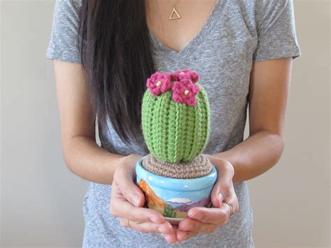 Stitch the flower to the top of the cactus, then create four rows of running stitch down the length of the cactus to make the spines. Crochet Cactus · How To Make A Plant Plushie · Yarncraft ...