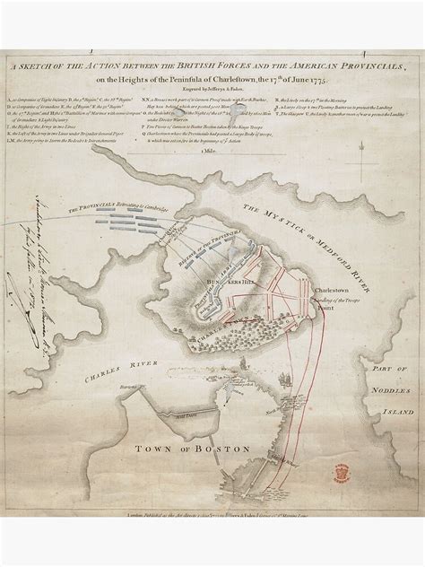 British forces suffered well over 1,000 casualties, compared strategic adjustment. "Vintage Battle of Bunker Hill Map (1775)" Poster by ...