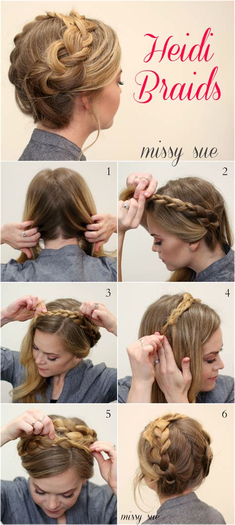 If you love hairy babes, you will be satisfied beyond reason here! Easy Heidi Braids | Braided hairstyles, Medium hair braids ...