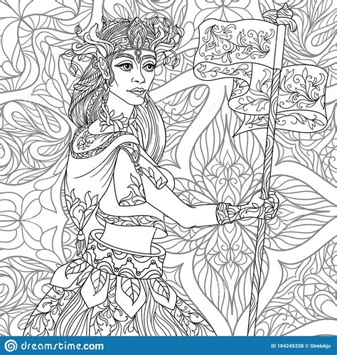 Elves and santa christmas coloring pages for kids. Fantasy Coloring Page For Adults With Beautiful Girl Elf ...