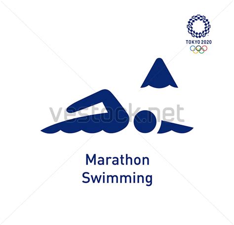 The men's 10 km open water marathon at the 2020 olympics will feature a field of 25 swimmers: Marathon Swimming Pictogram, Tokyo 2020 Olympics ...
