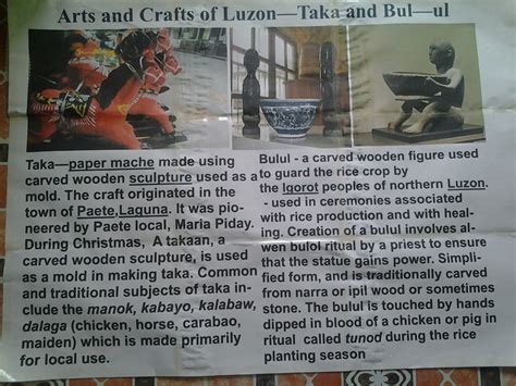 Savesave arts and crafts of luzon for later. Grade 7 Art: Bul - ul and Taka: Folk Arts of Luzon