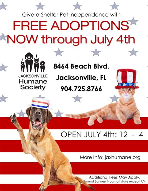 Dedicated to pet health and happiness for over 50 years, we're your. Jacksonville Humane Society | FREE ADOPTIONS NOW thru JULY ...