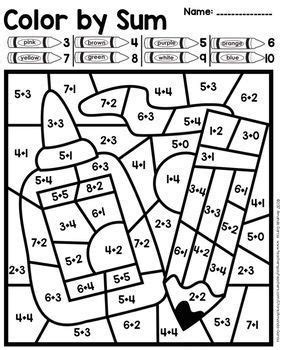 The sheets also have a color code key for each number and once the calculations are done, the pictures are colored as per the key. Color By Number: Back to School Addition & Subtraction ...