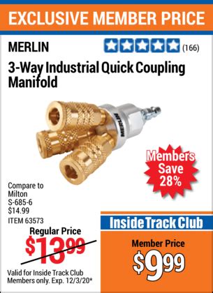 This coupon is your answer! MERLIN 3-Way Industrial Quick Coupling Manifold for $9.99 ...