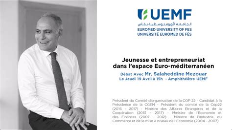 The asric and uemf scholarship is a fully funded scholarship that provides an opportunity for africans ph.d. Mr Mezouar à l'UEMF 19042018 - YouTube