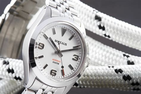 The watch for all occasions. Borealis Adraga Stainless Steel Miyota 90S5 white matte ...