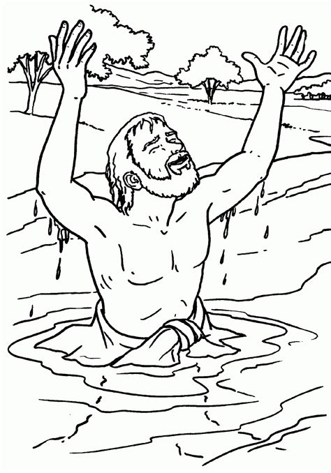 Bible coloring page illustrating that only one of the ten lepers returns to thank jesus. Naaman coloring page | Bible crafts sunday school, Sunday ...