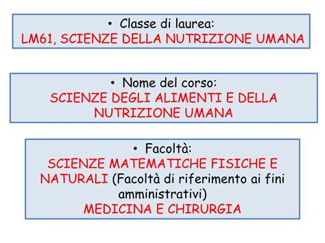 Scienze della nutrizione e università telematica il laureato infatti potrebbe essere impiegato presso i servizi regionali di igiene degli alimenti e della nutrizione (sian), al controllo sicurezza degli. PPT - Classe di laurea: LM61, SCIENZE DELLA NUTRIZIONE ...