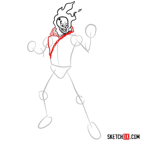 To draw ghost rider is here to help you for free. How to draw Ghost Rider with his flaming bike - SketchOk ...