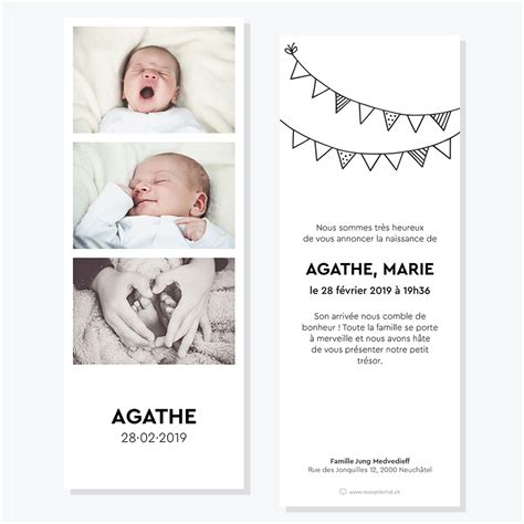 Une face magnétique, une face imprimable avec un revêtement brillant , c'est l'incontournable du moment. Faire-part naissance et adoption - Photomaton - Mon P'tit Chat