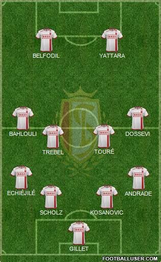 All statistics are with charts. All R Standard de Liège (Belgium) Football Formations ...