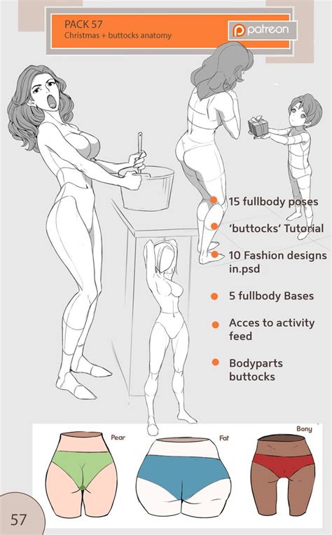 Key rules to help you draw human anatomy with confidence. 57th pack - buttocks by Precia-T | Drawings, Drawing ...