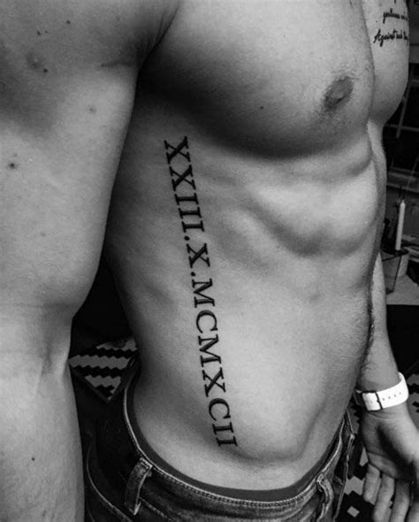 Roman numeral tattoos are a pretty popular pick for body art enthusiasts. e5ecde35f3cf5ace32e2daf74610efc8--torso-tattoos-men ...