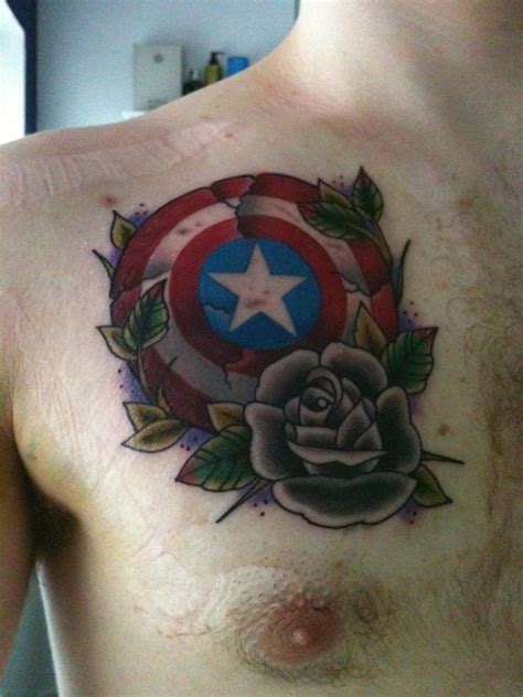 A tattoo of a desirable woman is another common theme on the arms of american men. 35 Captain America tattoo designs for Men and Women ...