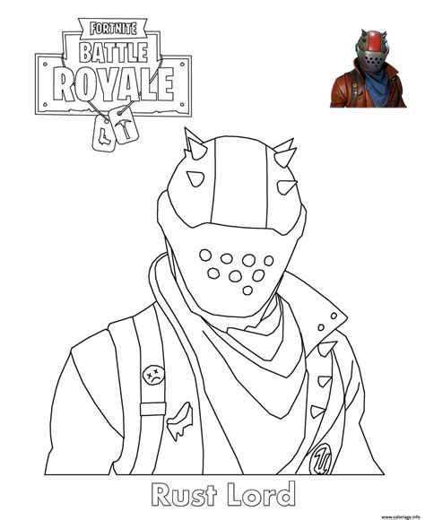 Searching midas' golden llama, which can be found between a junkyard, gas station and rv campsite, is one of the many challenges you can complete in fortnite season 2 chapter 2. Coloriage Rust Lord Fortnite Battle Royale dessin