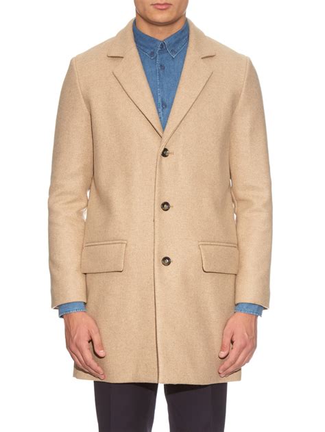 A camel coat works for everything: A.P.C. Single-breasted Wool-blend Coat in Camel (Natural ...