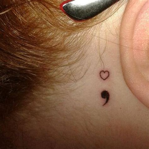 We love the sweet tattoo that is just flying around behind the ear. 50+ Unique Semicolon Tattoo Ideas with Meaning (2020)