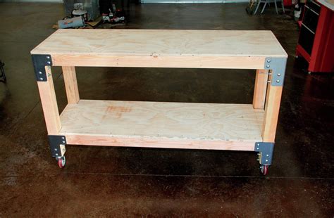 A piece of 1/2 plywood offers the best approach for determining the optimal size and should the top be narrower? DIY Workshop Workbench