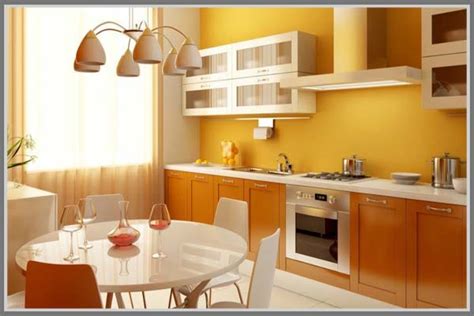 Warna dinding harus dipilih sesuai dengan warna set perabot Inspirasi Terkini 30+ Cat Dapur Warna Orange