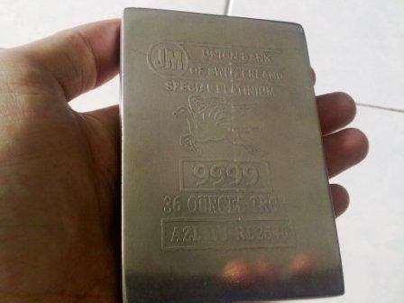 Planning to buya gold bar from one of the reputable bullion dealers? JM: AZL-18 PLATINUM BAR By private, Malaysia