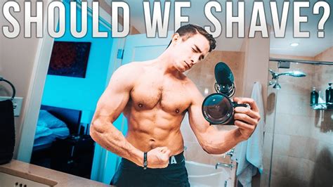 Shave—generously apply shave cream that you can see through, creating a layer of cream about a millimeter thick on top of the areas where you want to shave. SHOULD GUYS SHAVE BODY HAIR? - YouTube