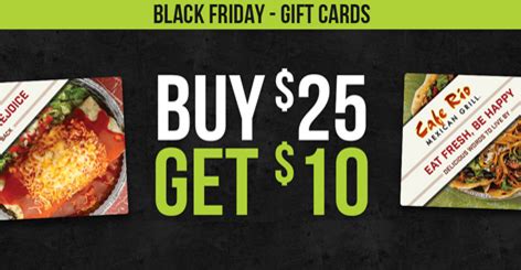 As mentioned above, the majority of promotions are coupon codes, free shipping, free gifts with purchase, discounts on your shopping. Cafe Rio: Buy $25 in Gift Cards, Get $10 FREE! - Utah ...