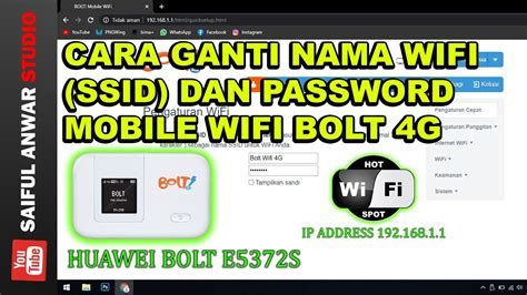 Bolt menjadi merek dagang perusahan operator jasa layanan komunikasi data (internet). Cara mengatur dan mengganti Nama Wifi (SSID) dan Password ...