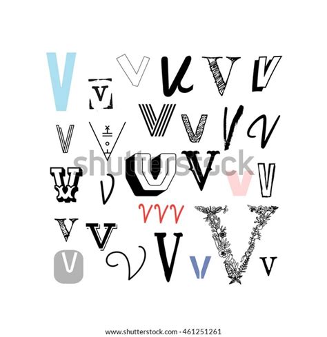 There are different theories and practices about what the best way of vocabulary presentation is. Set Letter V Different Style Collection Stock Vector (Royalty Free) 461251261