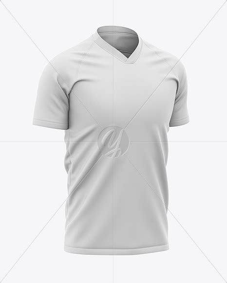Dear visitor, you are browsing our website as guest. Men's V-Neck Soccer Jersey Mockup - Front Half-Side View ...